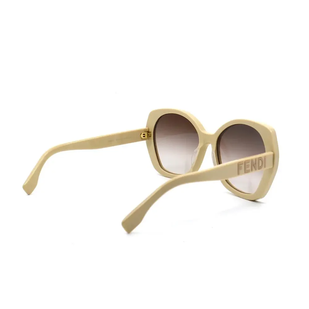 NEW FENDI FE40112I 57F SHINY BEIGE BROWN GRADIENT AUTHENTIC SUNGLASSES - Picture 7 of 12
